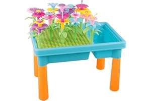 RedCrab 3 en 1 Table de Jeu de Fleurs de Jardin Table Eau Sable, Enfant Ensembles de Bouquet de Bricolage Table D'activités pour Tout-Petits Jouet de Table de Plage