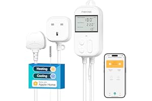 Meross WiFi Smart Thermostat works with HomeKit Alexa Google Home, Digital Wireless Thermostat Temperature Controller Remote and Voice Control for Heating and Cooling, 13A, White