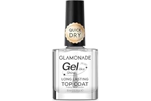 Glamonade Top Coat Clear Nail Polish: Quick Dry Gel Nail Polish No Chip High Gloss Long Lasting Fast Air Dry Vegan Top Coat Home DIY Manicure and Nail Salon Art 15ml