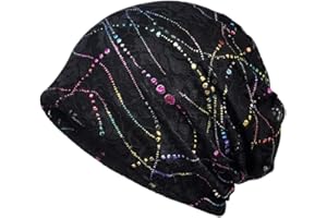 YJZQ Women Slouchy Flower Chemo Hat Muslim Turban Chemo Cap Stretchy Turban Brim Cap Head Wrap Cap Headscarf Headwear Beanie Hat for Cancer Patients, Alopecia Hair Loss