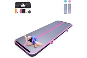 EVOLAND 3M Inflatable Air Tumbling Gymnastics Mat, 10cm Thick Practice Air Gymnastics Workout Mat Practice for Home Use, Beach, Park Exercise Fitness