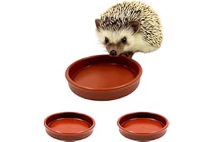 HOWSEHOLD Hedgehog Bowl for Food and Water (Pack of 3) Hedge Hog Feeding Bowls Outdoor Wildlife Garden Dishes 13cm Wide, Low-Profile 2cm Deep Design