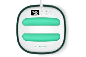 OFFNOVA Hitzepresse für T-Shirts Hosen, tragbare 22,5cm x 22,5cm (9" x 9") Bügelpresse Transferpresse zur HTV Vinyl-, Infusible Ink- und Sublimationsmaterialien, Mint