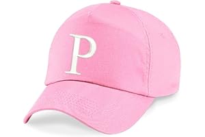 4sold Childrens Embroidery Cotton Summer Sun Hat Children School Kids Caps Hat Sport Alphabet A-Z Boy Girl Adjustable Baseball Cap Pink