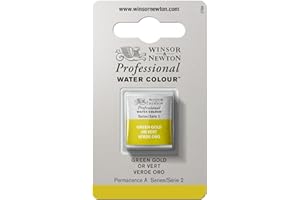 Winsor & Newton Acuarela Profesional - Pintura de Acuarela, Alta Luminosidad, Resistente a la Luz, Calidad de Archivo, 1/2 Godet, Color Oro Verde ROW