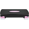 Crystals Exercise Step for Home and Gym - Aerobic Step Platform and Free Exercise Guide Chart - Fitness Step for Yoga, Cardio & Weight Workouts – Adjustable 2-Step Level Height (10/15CM)