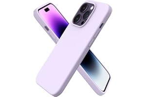 ORNARTO Kompatybilne z iPhone 14 Pro etui 15.5 cm, smukłe, płynny silikon, 3 warstwy, pełne pokrycie, miękkie, żelowe, gumowe etui 15.5 cm, pastelowy liliowy
