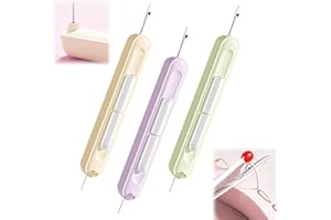 FDJZXW 3 Stück Nadeleinfädler Nahttrennwerkzeug, 2 in1 Fadeneinfädler für Nadeln, Nadeleinfädler Einfädelhilfe, Nahttrenner, Einfädelhilfe, Dehnbarer Entferner Nadeleinfädelwerkzeug, für Handnähen, Stricken