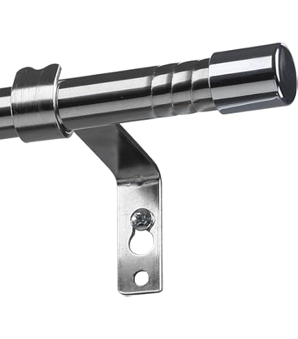Bastone Per Tende Regolabile Acciaio Inox - Diametro 16mm, Lunghezza 76-157cm, Argento - Foto 4