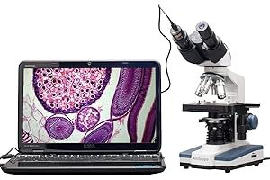 AmScope B120C-E1 40X-2500X LED Digital Binocular Compound Microscope w 3D Stage +1.3MP USB Camera, [Importado de UK]