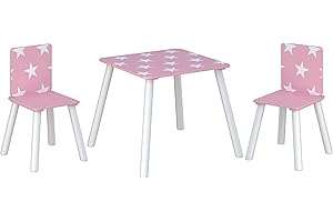 Kidsaw, Star Table & 2 Chairs in Pink