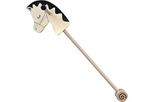 GERILEO Steckenpferd aus Holz mit Rädern - Hobby Horse - Steckenpferd aus Holz - Spielzeugpferd für Jungen und Mädchen - 68 cm - Verschiedene lustige Farben zur Auswahl (Schwarz)