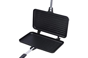 Ziurmut Teglia per panini caldi, teglia per panini a doppia faccia, teglia per panini a doppia faccia, teglia a doppia faccia per involtini, toast, tramezzini, waffle e colazione