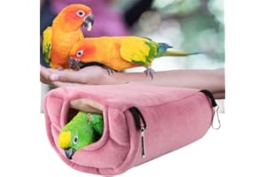 FOTABPYTI Oyunngs Winter Warm Bird Nest, Parrot Nest Windproof Warm Plush Hammock Hanging Swing Bed Cave for Pet Bird Parakeet Cockatiels Cockatoo Lovebird(L)