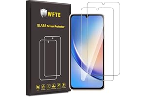 WFTE [Zestaw 2 szklanek hartowanych do Samsung Galaxy A34, folia ochronna ekranu 0,26 mm o wysokiej przejrzystości 99%, ochrona przed śladami o twardości 9H szkło