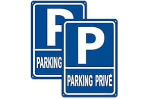 YUNTARDA 2 Pièces Panneau Parking Privé Aluminium Réfléchissant 20x30cm, Panneau Stationnement Privé PARKING PRIVÉ Panneau Métallique Résistant aux Intempéries, Imperméable et Résistant aux UV