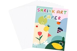 Anvin Heat Shrink Plastic Sheets Paper 10 Pcs Shrinky Art Film Shrinkable Paper Bastel Zubehör Selber Machen DIY Earrings Keychains Charms Mother's Day Father's Day Crafts Gifts (21 x 14.5 cm)
