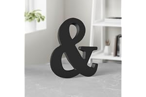 Aruatu 6 Inch Black Wood Letters Unfinished Wood Letters for Wall Decor Decorative Slices Sign Board Decoration for Craft Home Party Projects