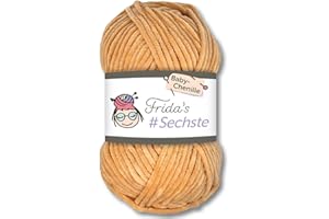 Frida's Wollhaus Frida's 50 g #sesto filo di ciniglia per neonati, lavorato a maglia all'uncinetto, lana amigurumi, vellutata, morbida, 30 colori (855 | sabbia)
