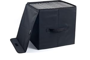 UENTIP Caja de almacenamiento de discos de vinilo para cajas de discos LP de 12 pulgadas, paquete de 1-14 x 13 x 13 pulgadas, para colección valiosa