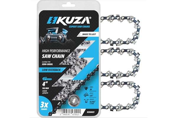 Chaîne de tronçonneuse de qualité supérieure (10 cm) 1/4" .043" 28 TG - Convient pour 3670 005 0028/71 PM3 28 Fits STI HL GTA 26 Mini tronçonneuse (3 chaînes) 36700000028