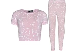 A2Z 4 Kids Girls Top Kids Splash Print Crop Top & Legging Set