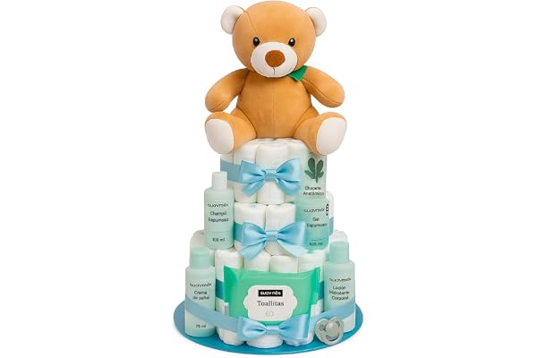 Gâteau de Couches Personnalisé Cadeau Naissance Bébé Fille Garçon Trousse Coffret Original Baby Shower Mixte Nouveau Né Fait Main avec Carte à Dédicace Idée Cadeau Original Kit Naissance Bébé Taille2
