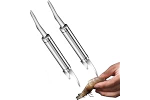 SVOCK 2 Pezzi Coltello per Scampi In 304 Acciaio Inox, 5 In 1 Multifunctional Shrimp Line Fish Maw Knife, Coltello Coltelli Coltello Cucina Knife Coltello per Prodotti Come Gamberi e Pesce