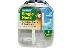 PLASPLUGS Plasplug HW124 Single Hook - White