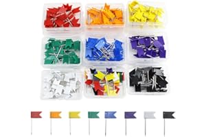 UEAVOID 50 piezas de Pines de Bandera, 35 mm chinchetas decorativas para tablón de anuncios, corcho, y mapa mundi (35 mm) (Coloridos)