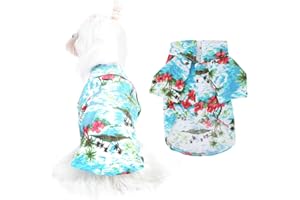 PSSOPP Animal de Compagnie Chemise hawaïenne à la Mode Chien Respirant T-Shirt d'été Confortable Beach Resort Style vêtements pour Animaux de Compagnie vêtements Chiot pour Petits à Moyens Chiens Chats(M)