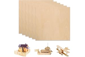 SculpfunDIY 6 fogli di compensato in legno di tiglio, 30 x 30 cm, legno non lavorato, spessore 3 mm, per incisione laser