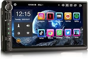 Erisin 8 núcleos 4GB RAM 64GB ROM Universal 2 DIN Android 12 Radio Coche Bluetooth GPS Navegación estéreo para Coche Soporte Carplay inalambrico DSP WiFi Android Auto Dab+ RDS FM TDT OBD2 USB 4G