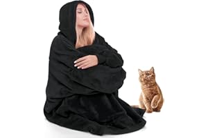 Daverose Hoodie Decke mit Ärmeln und Kapuze Damen, Decken Hoodie Damen, Superweiche und Warme Flanell Kuscheldecke mit Ärmeln, Oversized Blanket Hoodie als Geschenke für Herren Damen