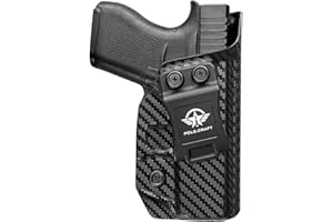 POLE.CRAFT Glock 43 Holster, Glock 43x Holster IWB Carbon Fiber Kydex Funda Custom Fit: Glock 43 / Glock 43X (Gen 1-5) Pistol - Cintura interior Transporte Oculto - Botón Mag superpuesto - Entrada ensanchada - Sin desgaste, sin fluctuaciones