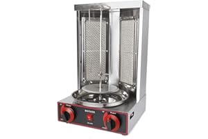 BAOCHADA Dönergrill Tischgrill 3kW, 360° Rotisserie Gyrosgrill aus Edelstahl, Elektrogrill für Döner, Elektro Döner Kebab Maschine Hähnchengrill, BBQ Vertikalgrill Maschine für Zuhause