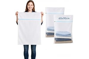 Tvättnät för tvättmaskin, paket med 2 stycken, 60 x 90 cm för större tvätt