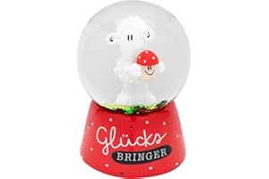 Sheepworld Traumkugel mit Motiv Glücksbringer | Schneekugel mit Glitter, Höhe 6,5 cm | Geschenk, Glücksbringer, Silvester | 70105