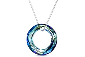 AOBOCO Sterling Silver Eternal Love Necklace with Austrian Crystal, Friendship Wedding Anniversary Jewellery Gifts for Women Girls Wife Mum Girlfriend Best Friend Sisters