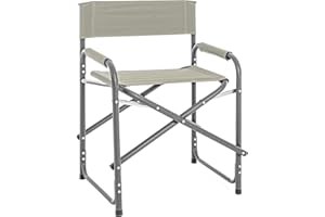 IL GRUPPONE PASSIONE CASA Sedia Sgabello Regista Poltrona Pieghevole in Alluminio Trasportabile Lavabile Leggera Lavabile Terrazzo Giardino Campeggio Mare Spiaggia UV Resistente Antiruggine - GrigioChiaro