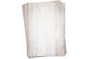 YOUNIKAT Set papier à motif de bois I 50 feuilles en DIN A4 I papier à lettres papier à en-tête pour certificats invitation menus d'anniversaire I dv_522