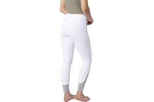 HORZE Pantalón de equitación Mujer Felicia, pantalón de equitación con Asiento Completo y Bolsillo para teléfono