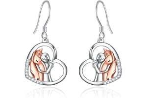 YFN Kolczyki z koniem w kolorze różowego złota biżuteria srebro wysokiej próby kolczyki sztyfty ze zwierzętami dziewczyny uścisk koń prezent dla dziewcząt