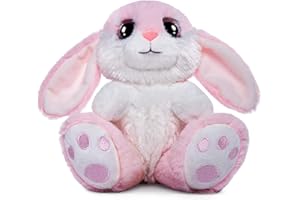 Nleio Easter Bunny Soft Toy, 8.5" Pink Plush Rabbit with Floppy Ears, Machine Washable & Softness, Plush Bunny Teddy Stuffed Animal for Girls Boys Babies Kids Easter Toys Gifts Decorations (Pink)