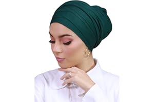 LAMIS HIJAB Turban femme hijab à enfiler bonnet croisé pour femme musulmane voilée TU-2
