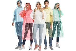 Nillkanth 2/3/5 Pack Disposable Rain Ponchos for Women & Men,Adult Emergency Raincoats Waterproof Poncho with Drawstring Hood & Elasticated Wrists,Suitable for Festivals