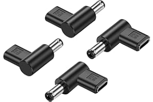 PNGKNYOCN 90 Degree DC 5.5 x 2.1mm to USB C Adapter,9V DC 5521 Male to USB Type C PD Emulator Trigger for LED Light、Router、Mobile Power Supply （4-Pack） (DC 5.5 x 2.1mm)