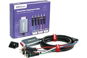 BITFUNX NGC Component Cable Adapter - Supports Video (3RCA) and Audio (2RCA), Plug & Play Video Game Adapter With No Lag, Converter for NGC Console (6 ft)