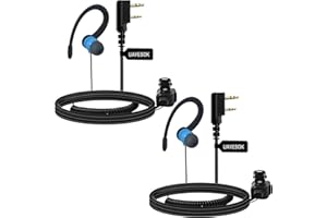 UAYESOK Écouteurs talkie-walkie G, 2 broches, microphone PTT, radio Baofeng UV5R, UV-82HP, BF-F8HP, H777, RT24, RT27