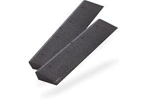 bepco trottoarkantsramp set om 2 stycken (2 stycken) L x B x H: 100 x 25 x 8 cm av gummi (svart) uppkörningsramp, dörrtröskelramp, med lagrade brickor för fastsättning